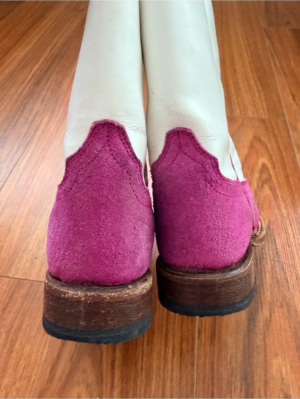 Girls White & Pink Unicorn Embroidered Kids Western Boots - Picture 4 of 6